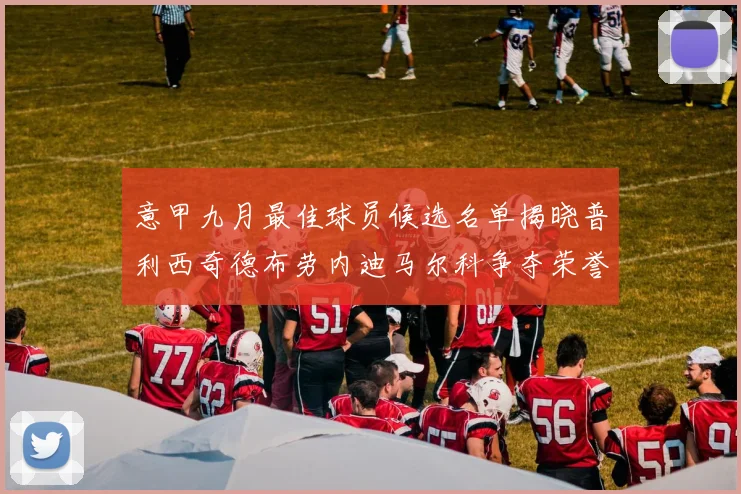 意甲九月最佳球员候选名单揭晓普利西奇德布劳内迪马尔科争夺荣誉